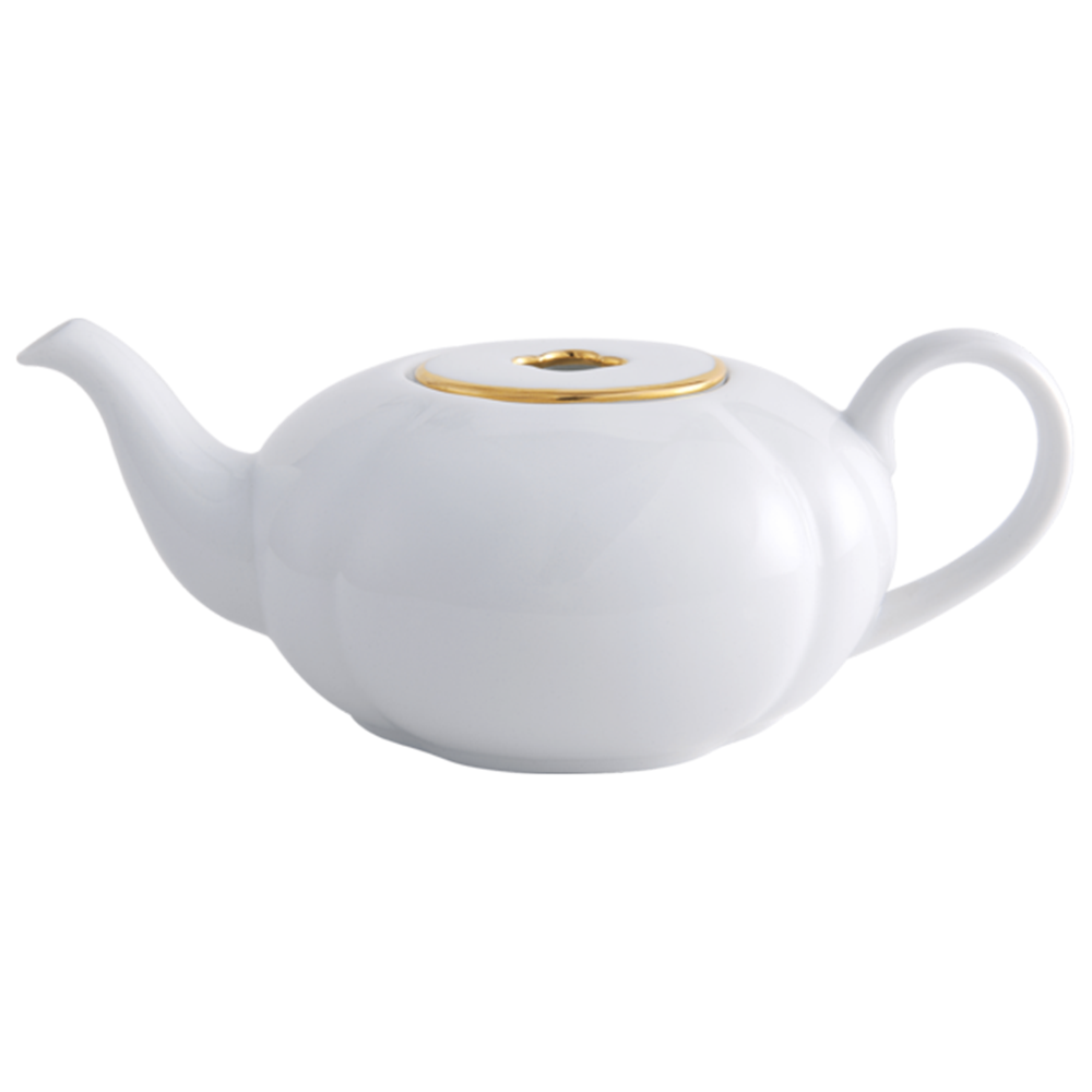 LEGLE - Ruyi Teapot with Lid (White Body, Gold-rimmed Lid), , large
