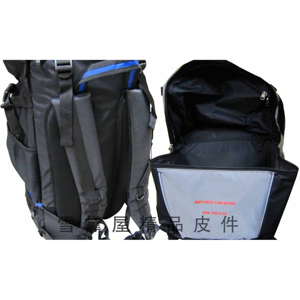 ~雪黛屋~CONFIDENCE 後背包超大容量MIT上下隔層附隱藏式雨衣罩69L防水特多龍600D自助旅行ACB9731, , large