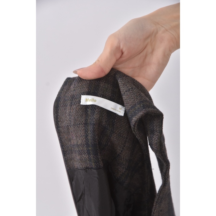 (S) mello質感無袖厚磅深棕色洋裝二手衣, , large