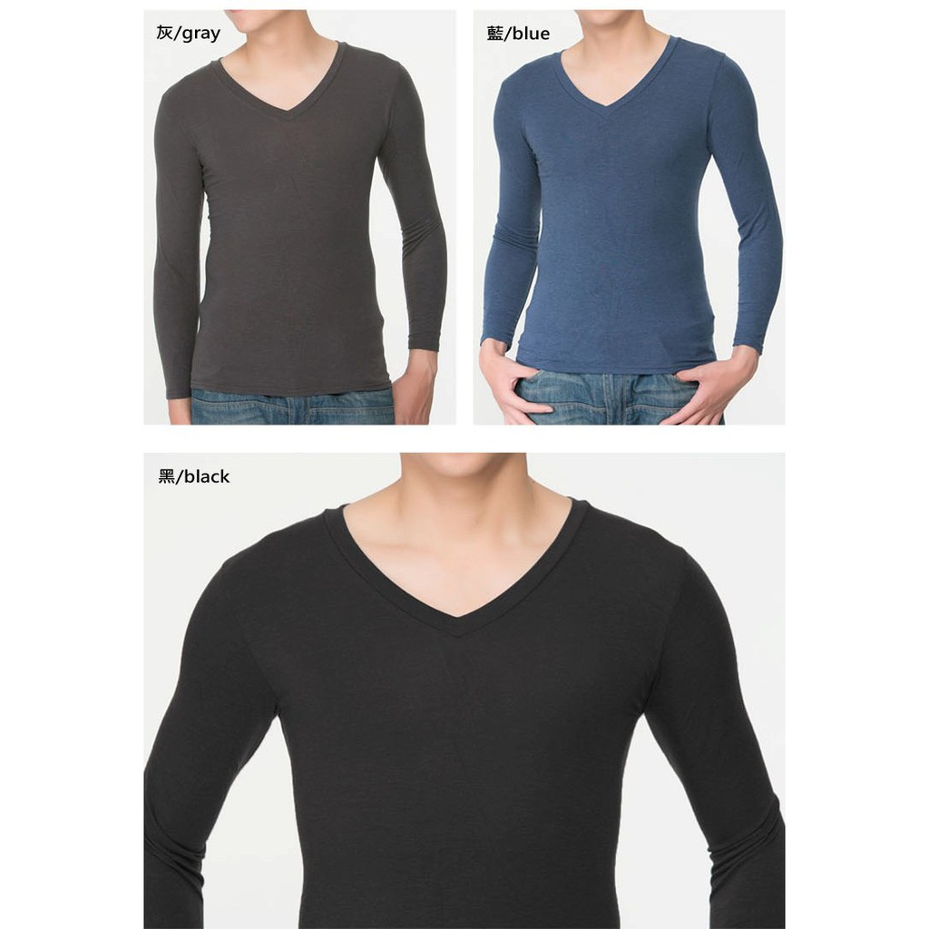 極速男V領發熱衣<黑XL>L281 保暖 抗寒 台灣製, , large