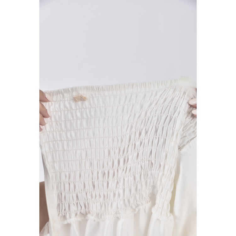 (S) 禮服露肩白色洋裝二手衣, , large