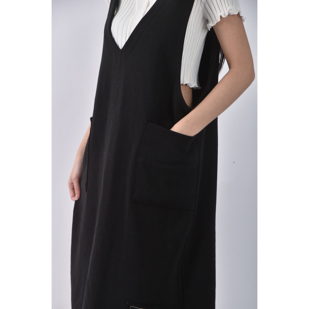 (S) sj company韓牌內刷毛黑色洋裝二手衣, , large