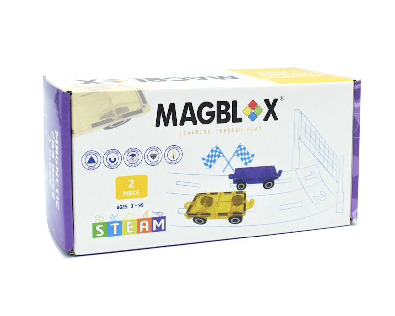 [好研所]MAGBLOX® 美學磁力片磁力車車 繽紛黃紫 (2pcs) (黃/紫), , large