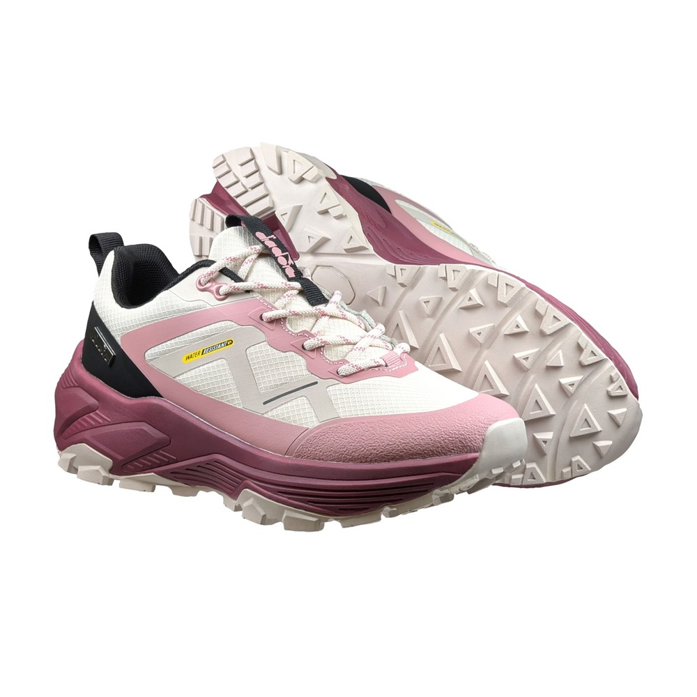 DIADORA迪亞多那 登峰戶外越野鞋 女運動鞋 女鞋 登山鞋 防潑水 吸震 厚底 足弓支撐 穩定 防滑 卡其粉 藍紅, , large