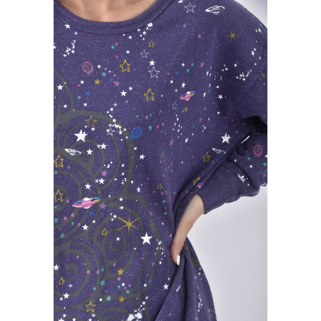 (M) scolar棉質星空藍色長袖上衣二手衣, , large