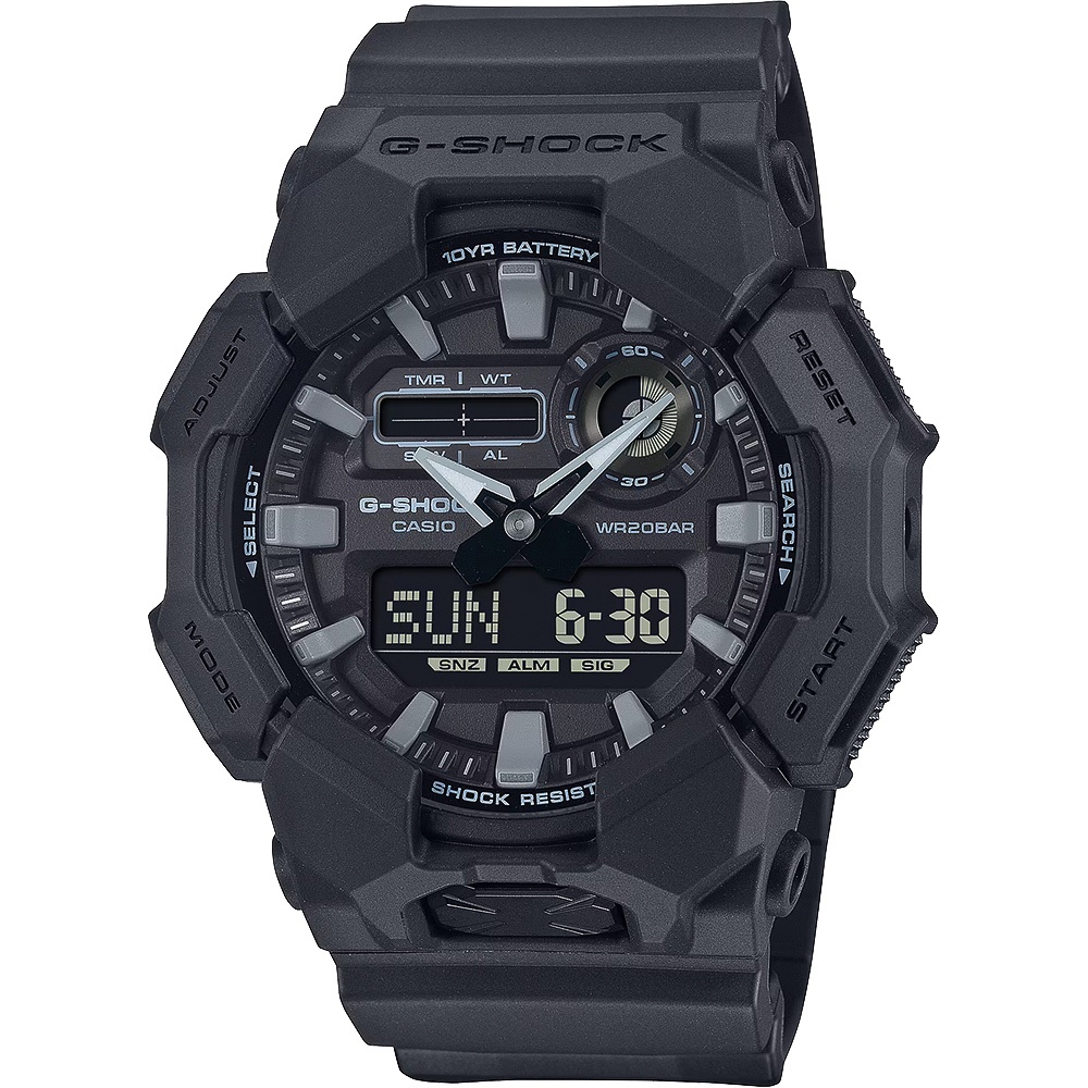 CASIO 卡西歐 G-SHOCK 10年電力雙顯手錶 學生錶 GA-010-1A1