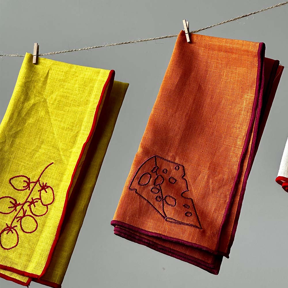 Embroidered Napkins-Cheese, , large
