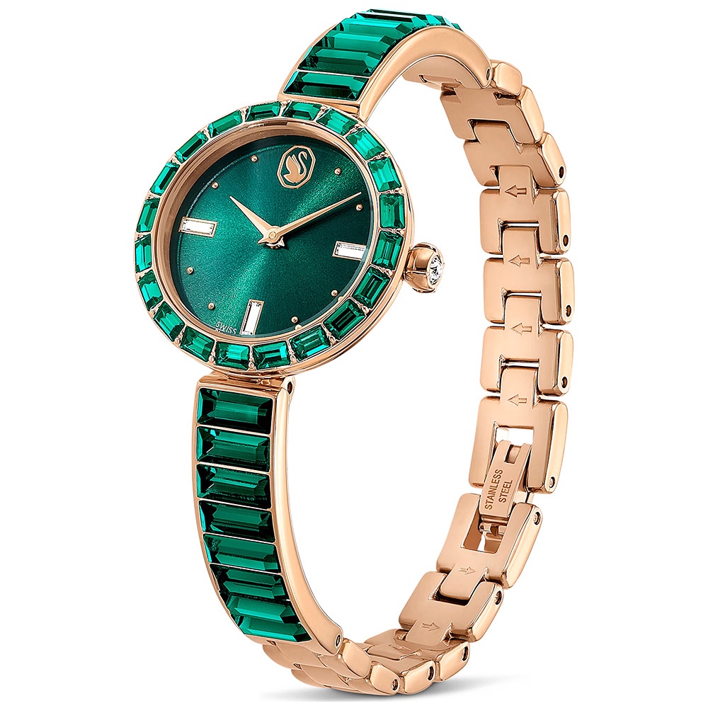 SWAROVSKI 施華洛世奇 Matrix Bangle 方形切割水晶手鐲式手錶 女錶-25mm(5690808), , large