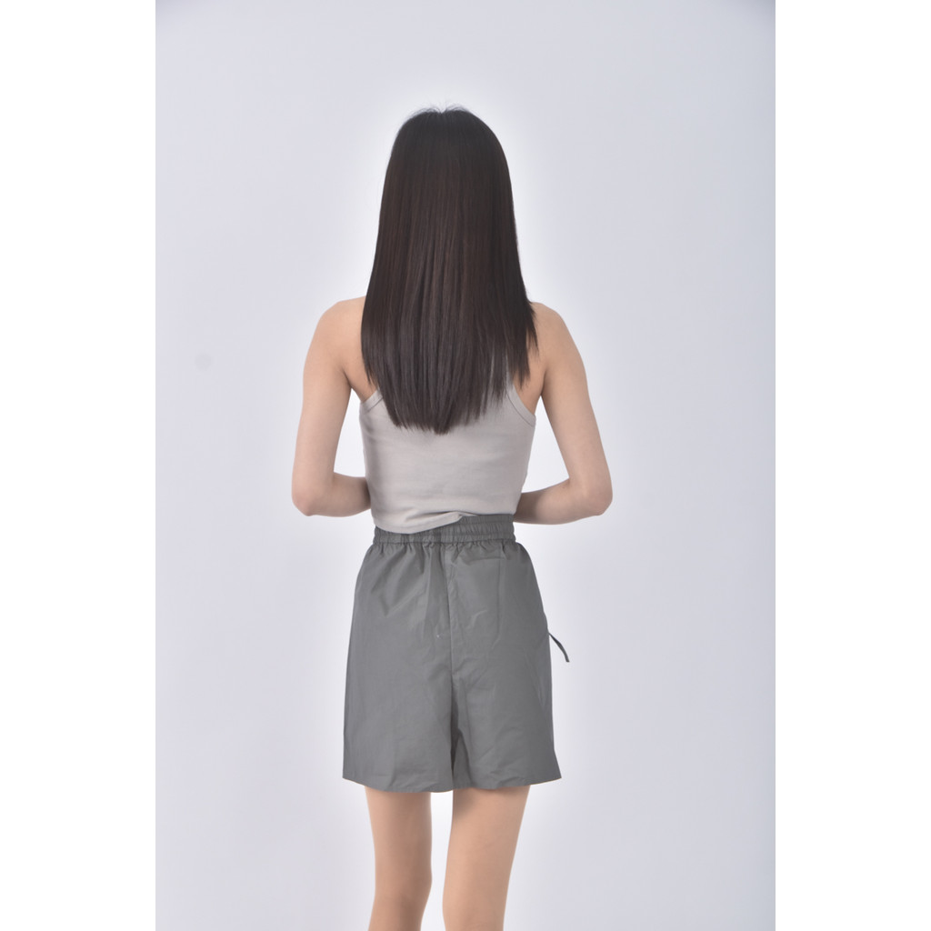 (XL) amyy studios高腰質感棉質純棉灰色短褲二手衣, , large