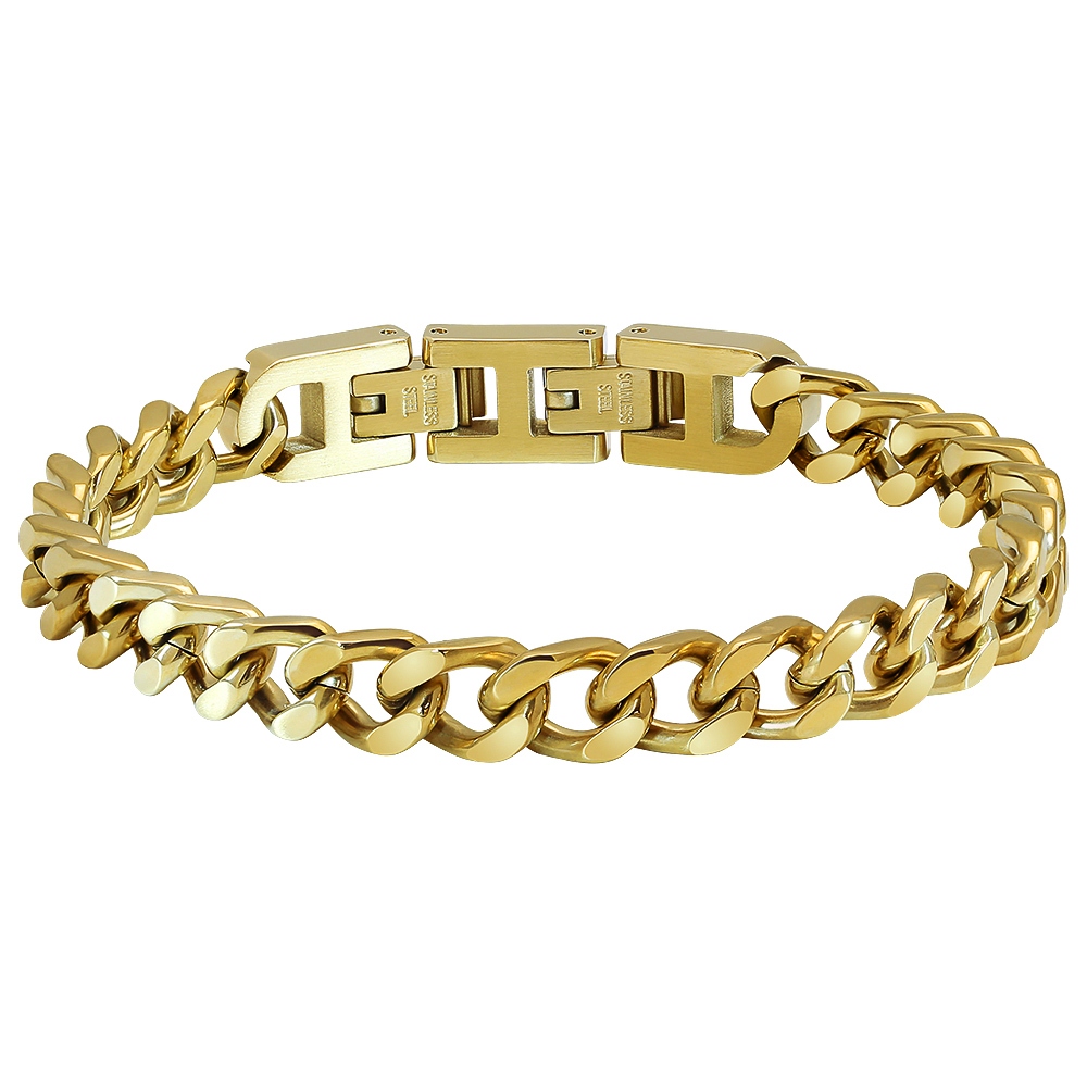 【快速出貨】法國 ROCHET DANDY系列 不鏽鋼男士手鍊-金 HB07186, , large