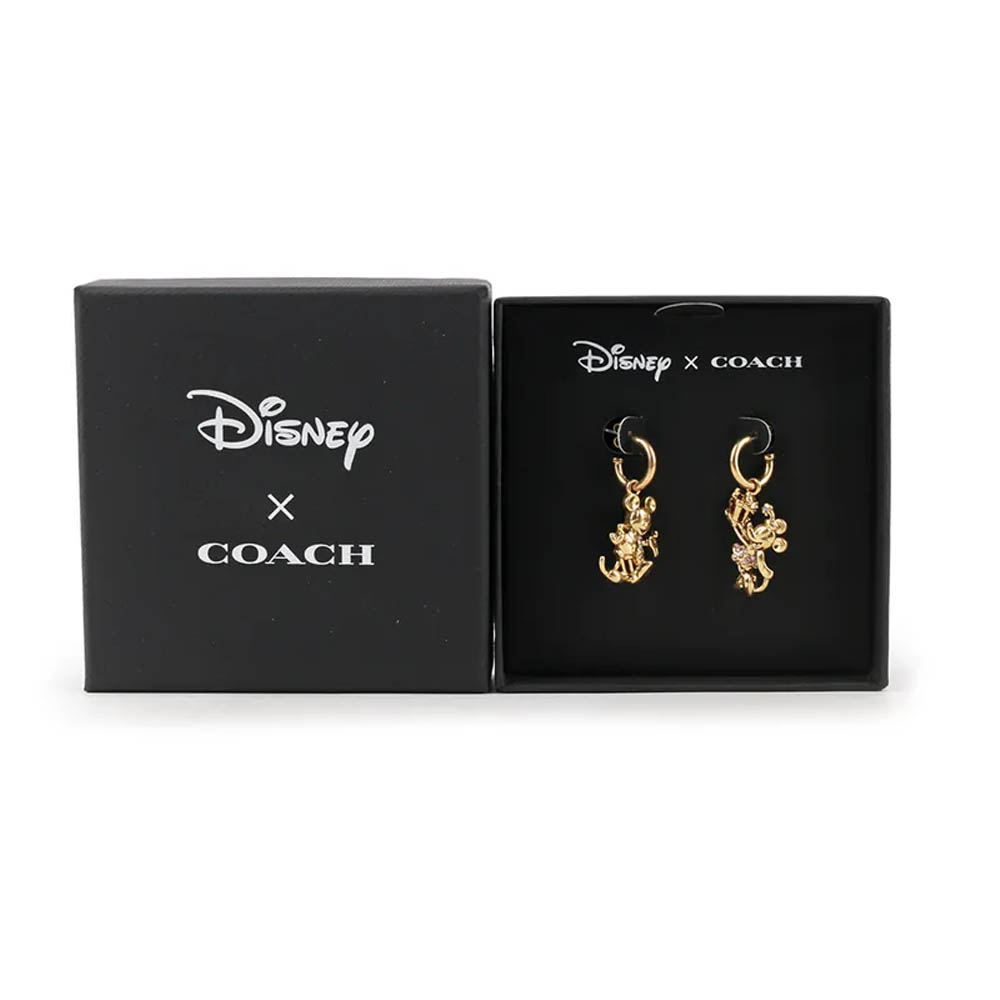 COACH Disney X Coach 節日米奇及米妮造型不對稱耳環/金色, , large