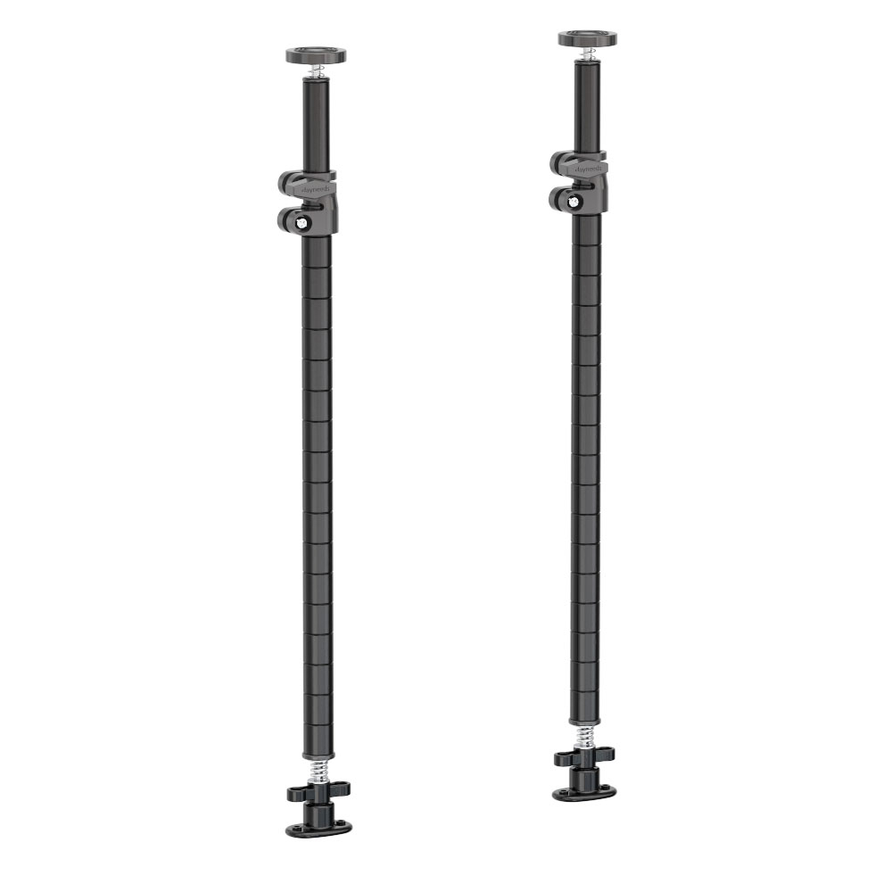 【Y HOUSE】 Floor-standing kitchen rack, tabletop rack, storage rack (2 sets of 60-80cm high tabletop iron pipes) - black, , large