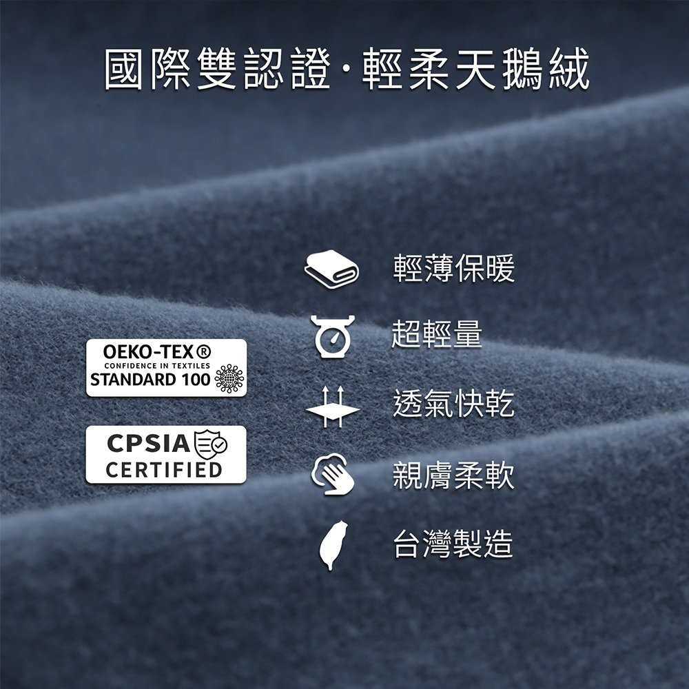 Litume E650 天鵝絨旅行毛毯 深藍灰, , large