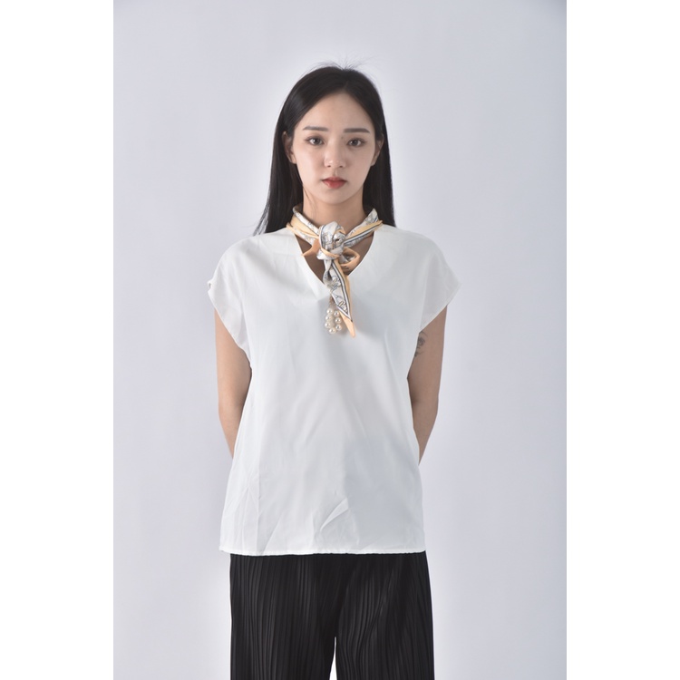 (XL) 紋路白色上衣二手衣, , large