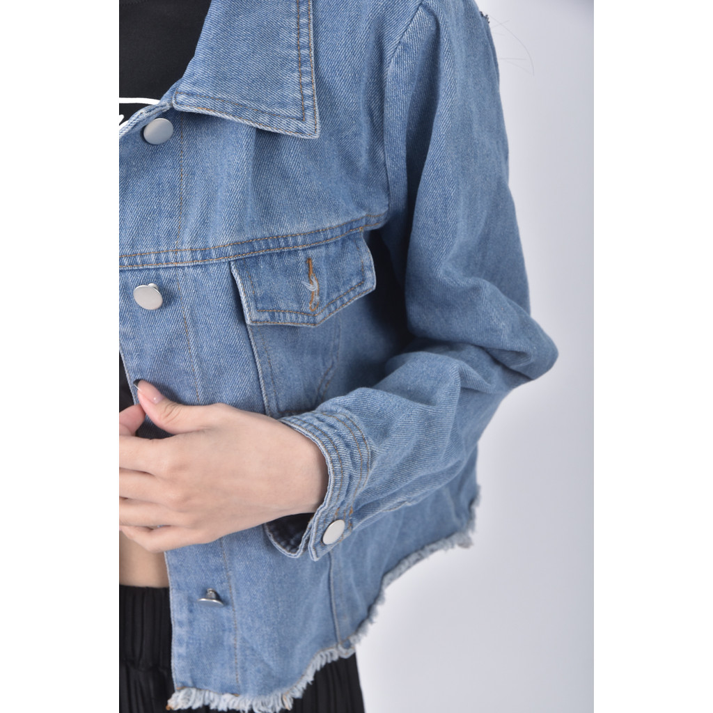 (S) tokyo fashion丹寧牛仔質感羊毛羊毛藍色外套二手衣, , large