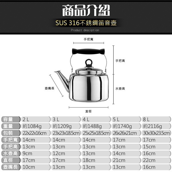 PERFECT 理想牌 極緻316不鏽鋼笛音壺茶壺開水壺厚0.8mm 4L-Leidea樂德兒, , large