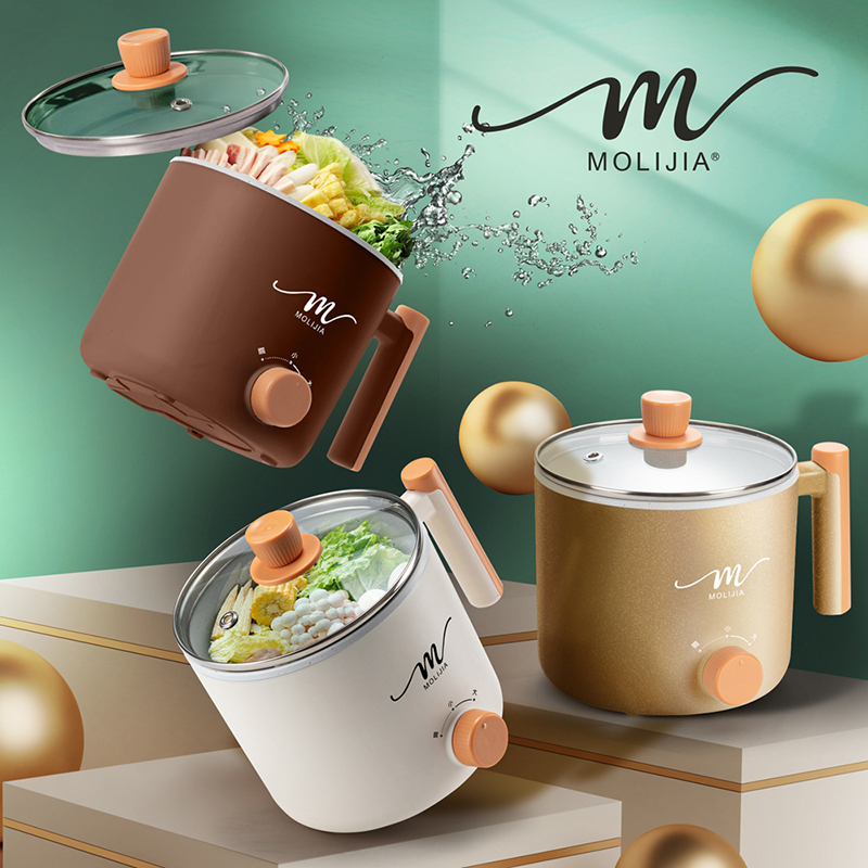 【MOLIJIA 魔力家】1.8L-M28 雙層防燙不沾快煮鍋-簡約白, , large