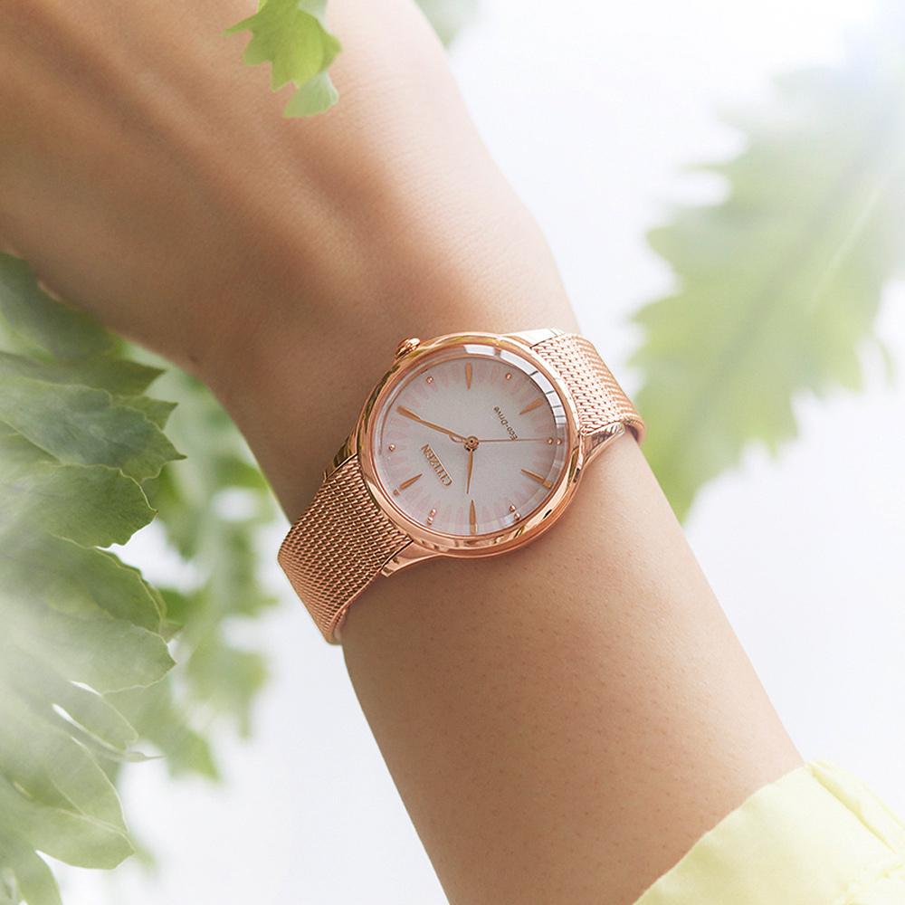 CITIZEN 星辰 L系列 非洲菊 光動能氣質大三針米蘭帶女錶 EM0819-80X, , large