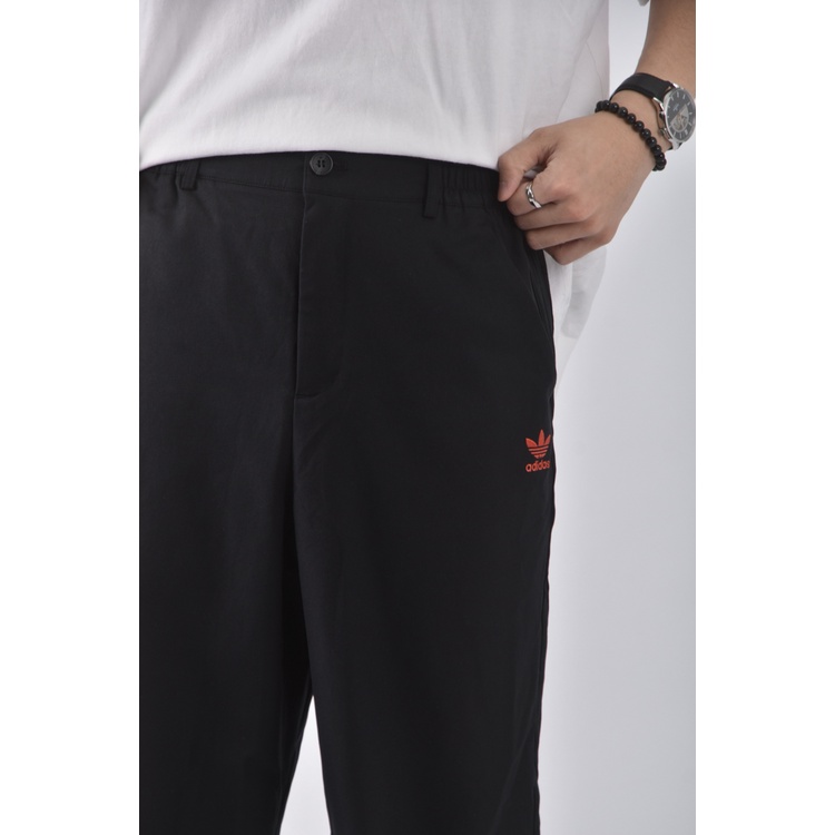 (L) 【范姜彥豐私服】adidas高腰男裝運動棉質直筒黑色長褲二手衣, , large