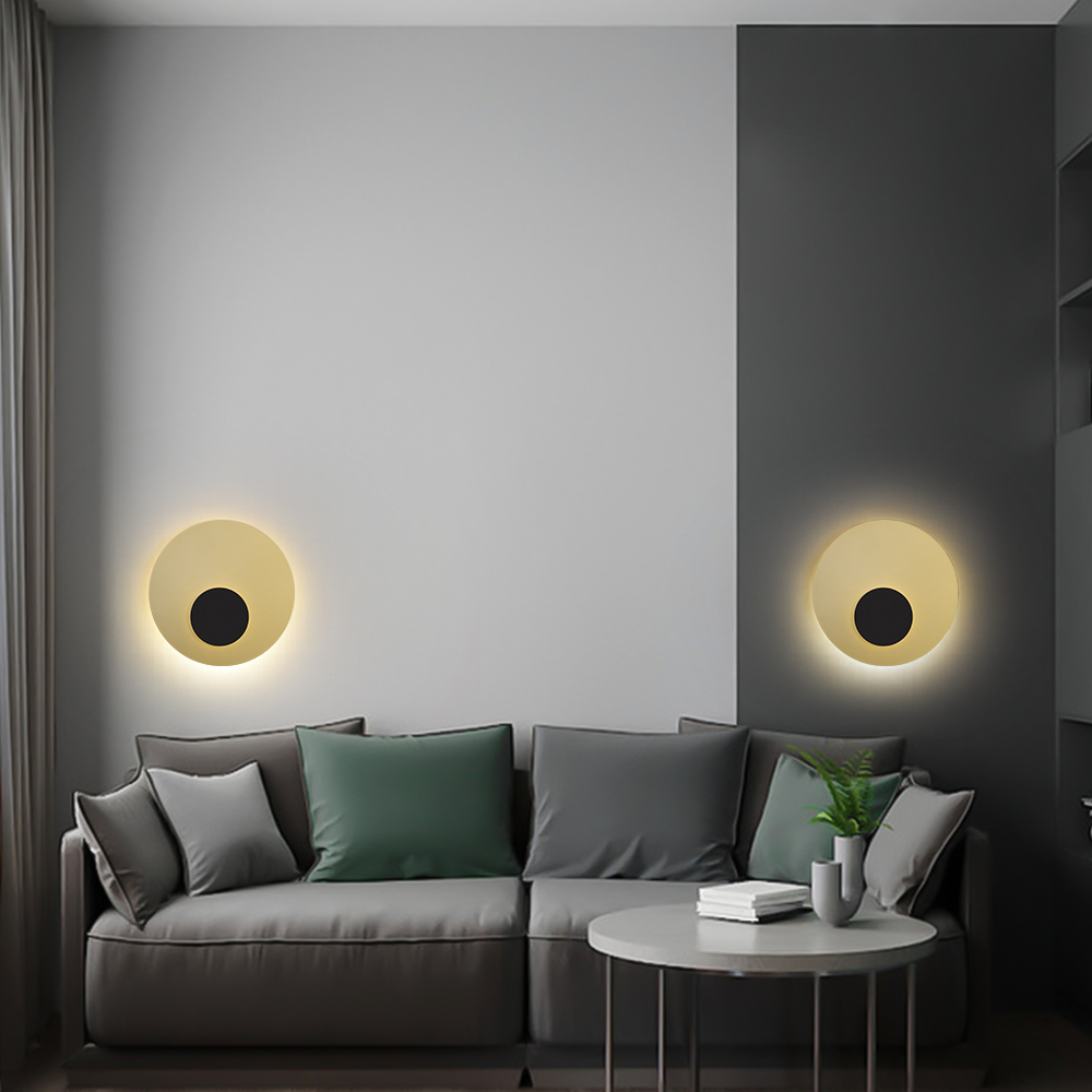 【H&R安室家】 LED羅娜壁燈（2款任選）ZA0262, 大黑小金, large