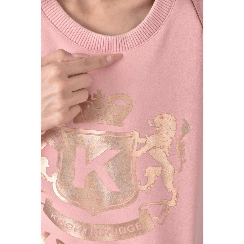 (S) k sport圓領粉色長袖上衣二手衣, , large