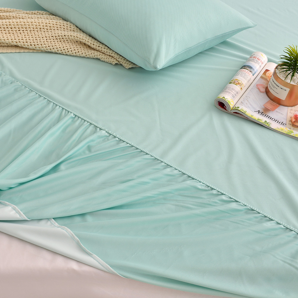 【FOCA】Lake light green | Professional Care Grade 100% Super Waterproof Mattress Cover-Double, , large
