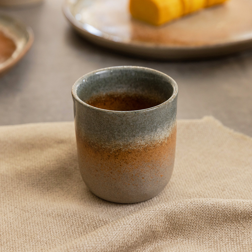 Japanese Style Contrast Glaze Ceramic Cup, , large