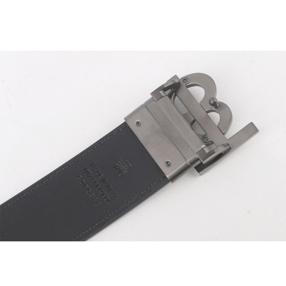 BURBERRY TB Logo 帆布及牛皮寬3.5cm雙面可用皮帶95cm/炭灰/石墨黑, , large