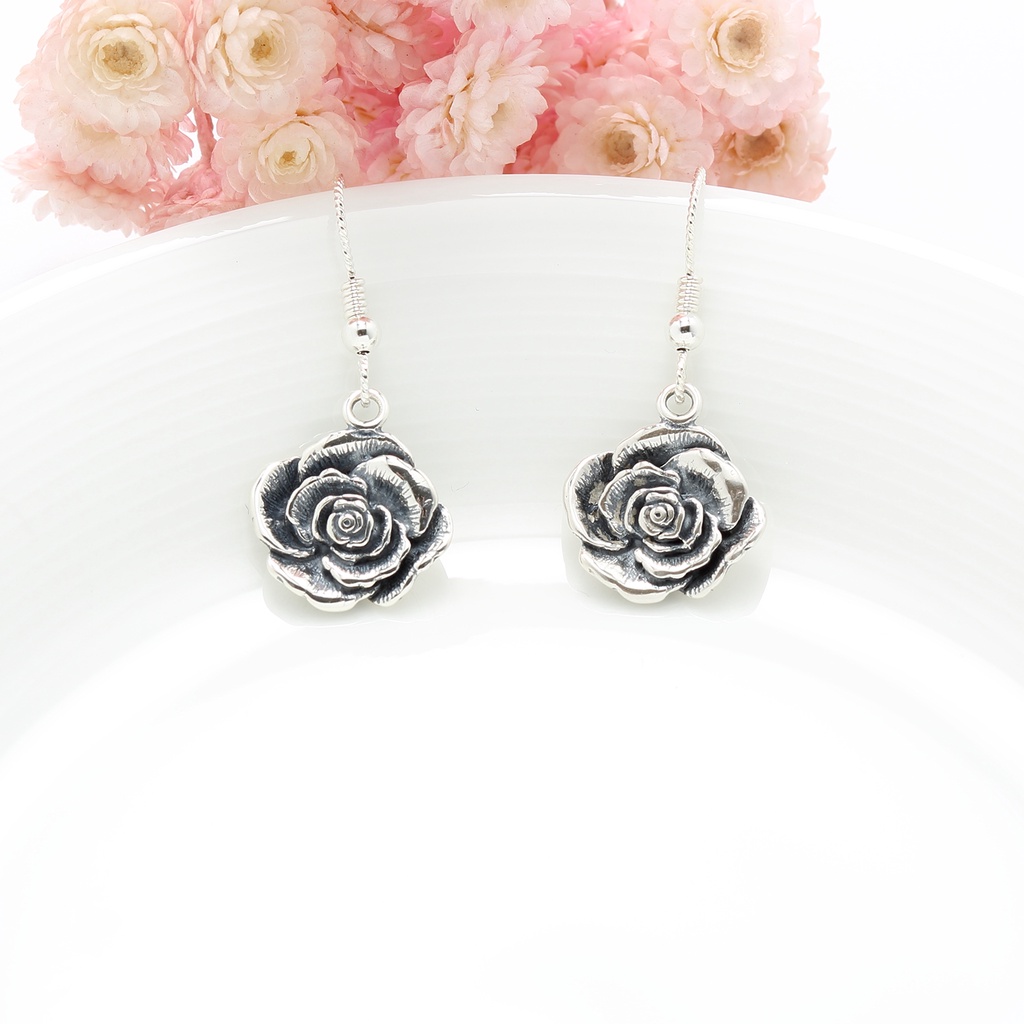 【Angel & Me】小王子 玫瑰 花 Rose s925 純銀 耳環 耳勾 耳夾 生日 情人節禮物, , large