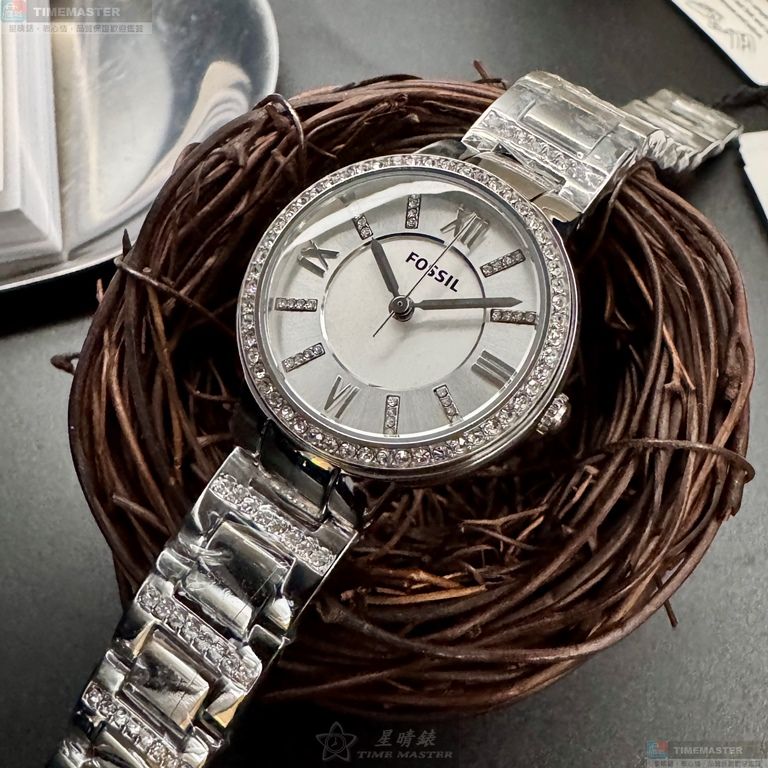 [星晴錶業]FOSSIL手錶,36mm,FS00133白色錶面銀錶殼銀色精鋼錶帶款, , large