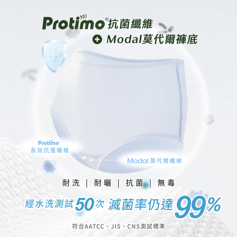 【Clany 可蘭霓】純棉長效抗菌中腰內褲 (M-2XL)｜加大尺碼 透氣包臀 2237-51 雲朵藍, , large