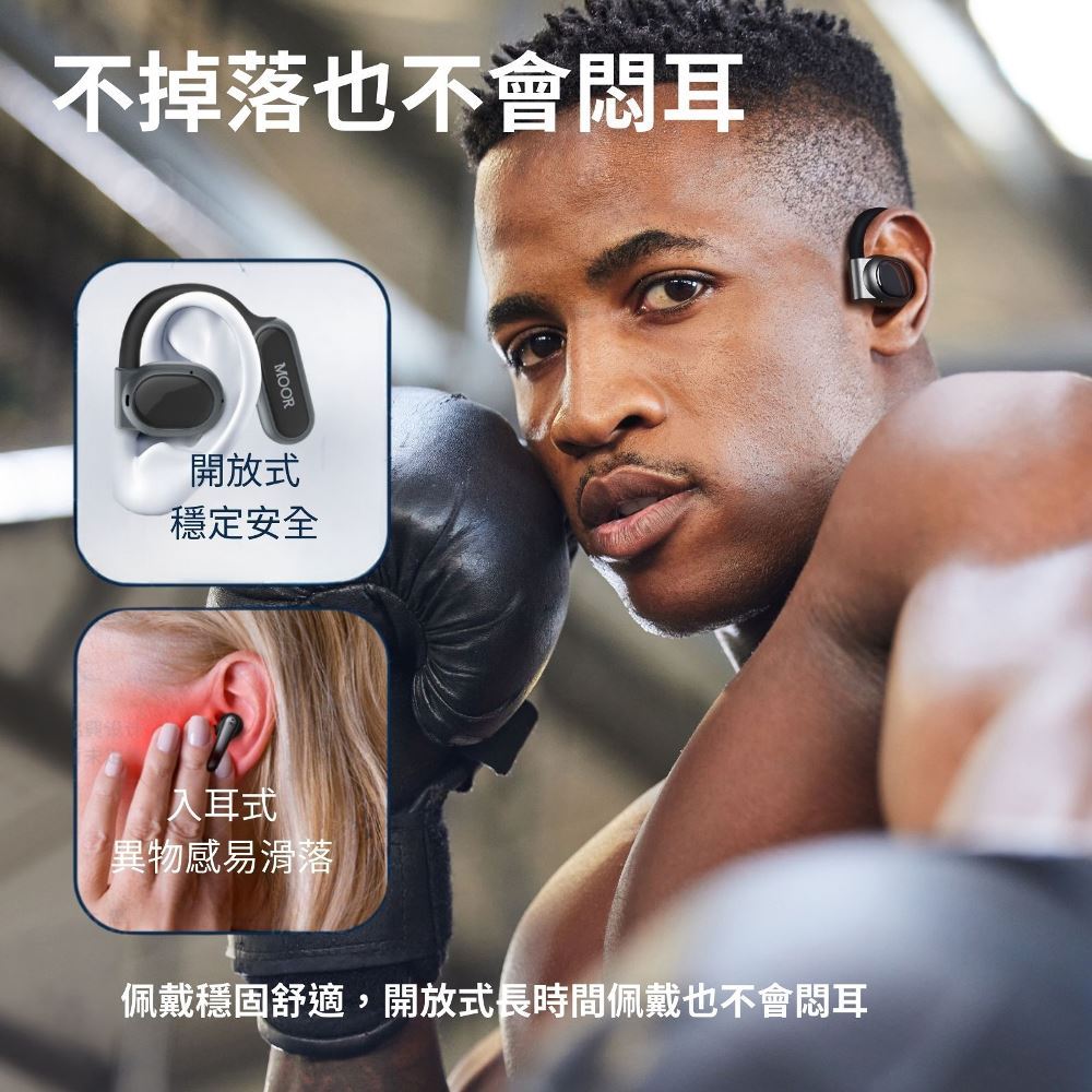 【魔耳】MOOR OpenWave開放式藍牙耳機(星夜黑), , large