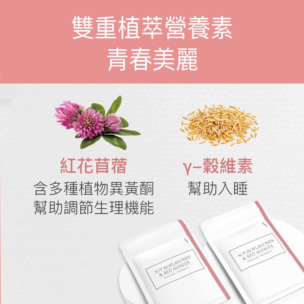 【FJ豐傑生醫】大豆異黃酮+紅花苜蓿30顆/袋-熟齡女性調理聖物大豆異黃酮，熟齡營養補給x青春美麗, , large