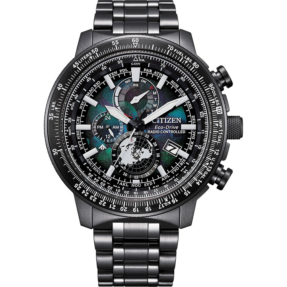 CITIZEN 星辰 100週年限量宇宙幻彩 飛行錶 光動能電波手錶 BY3005-56E, , large