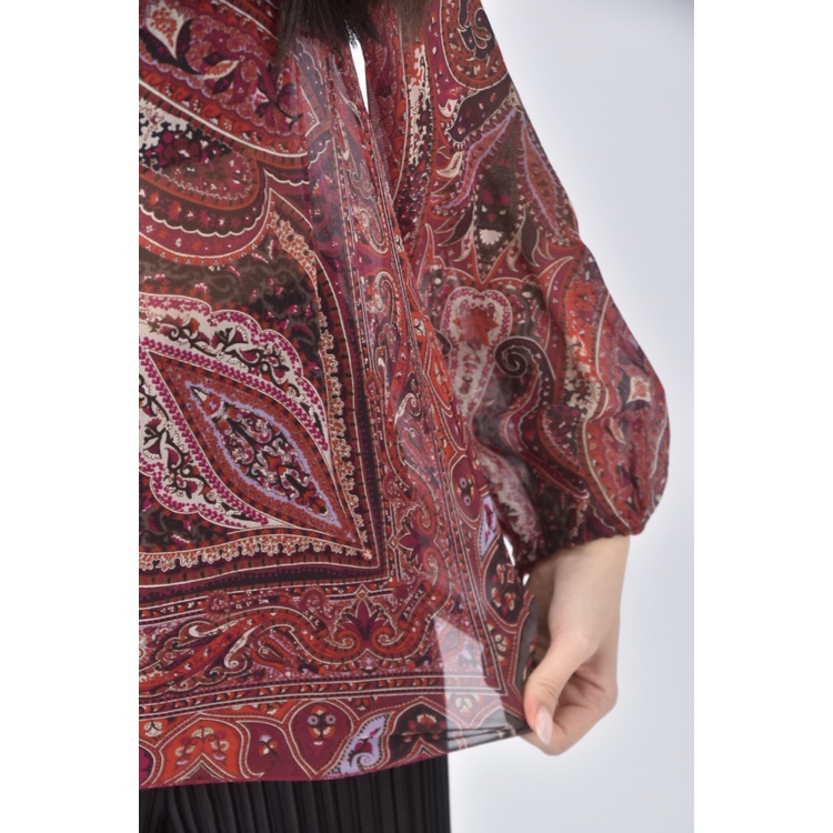 (S) sportmax質感變形蟲紅色長袖上衣二手衣, , large