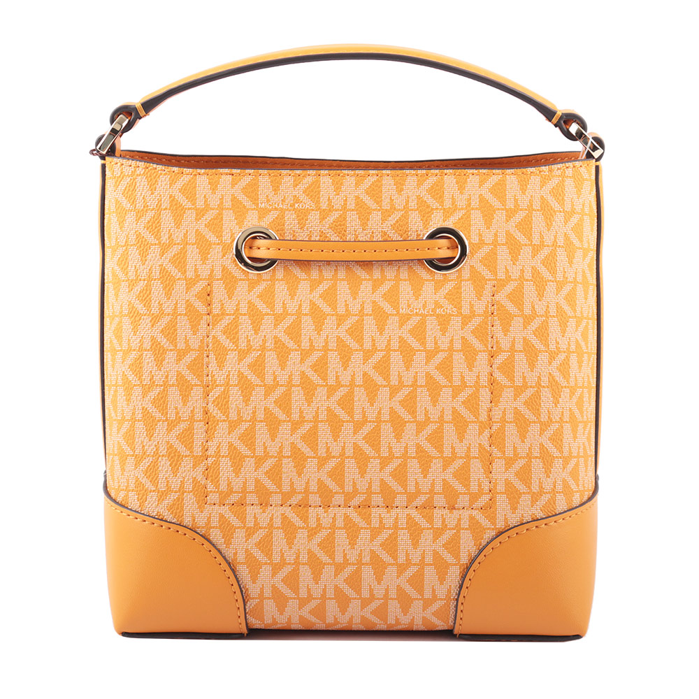 Michael Kors Mercer 塗層帆布束繩設計小款水桶包/蜂蜜黃, , large