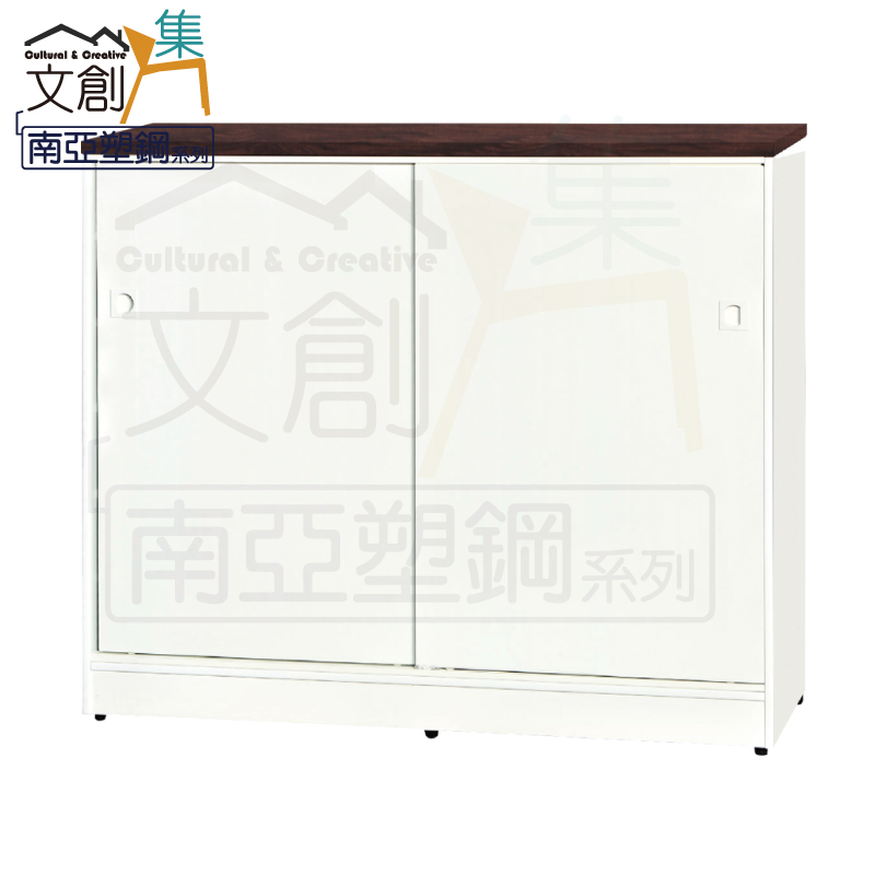 【文創集】摩卡 環保4.1尺南亞塑鋼推門鞋櫃(客約商品), , large
