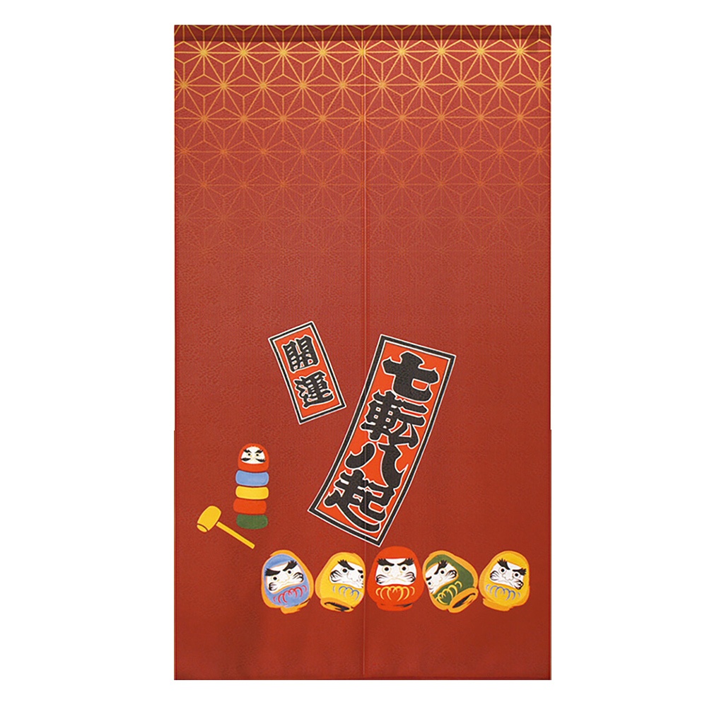 日本製【コスモ】長門簾《達摩七福神》幸運紅, , large