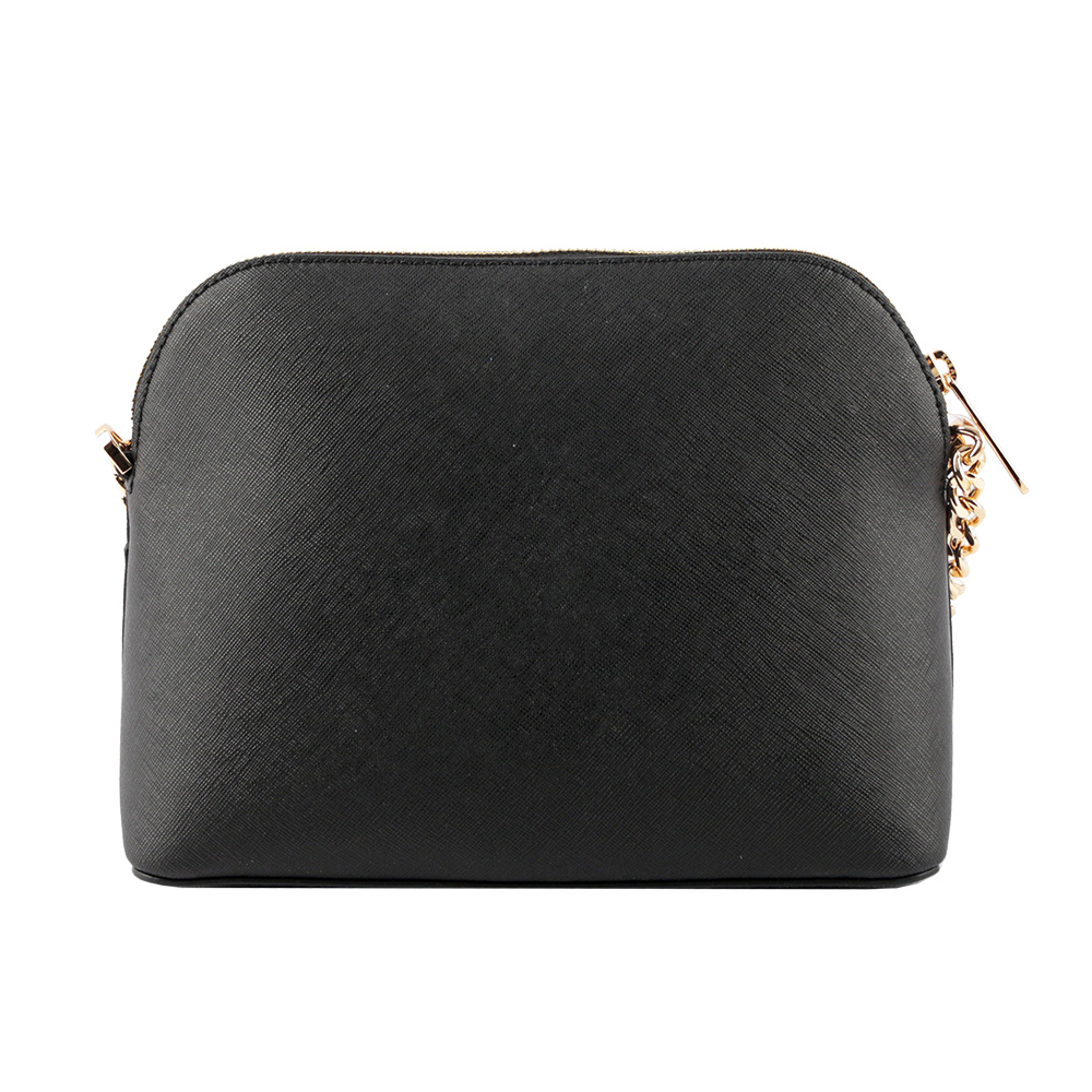 Michael Kors 金字防刮皮革口袋貝殼包/黑色, , large