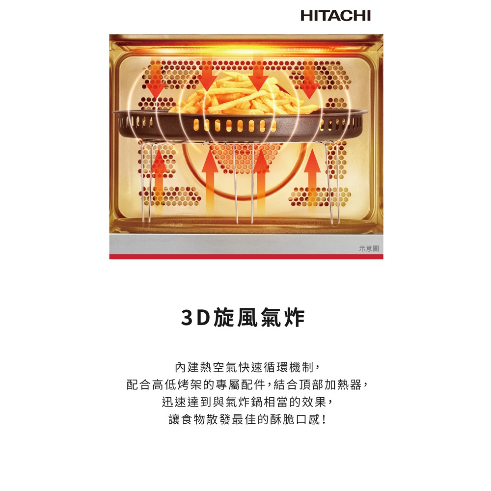 HITACHI 日立27L變頻氣炸微波烤箱 HMRDA2713 / HMR-DA2713, , large