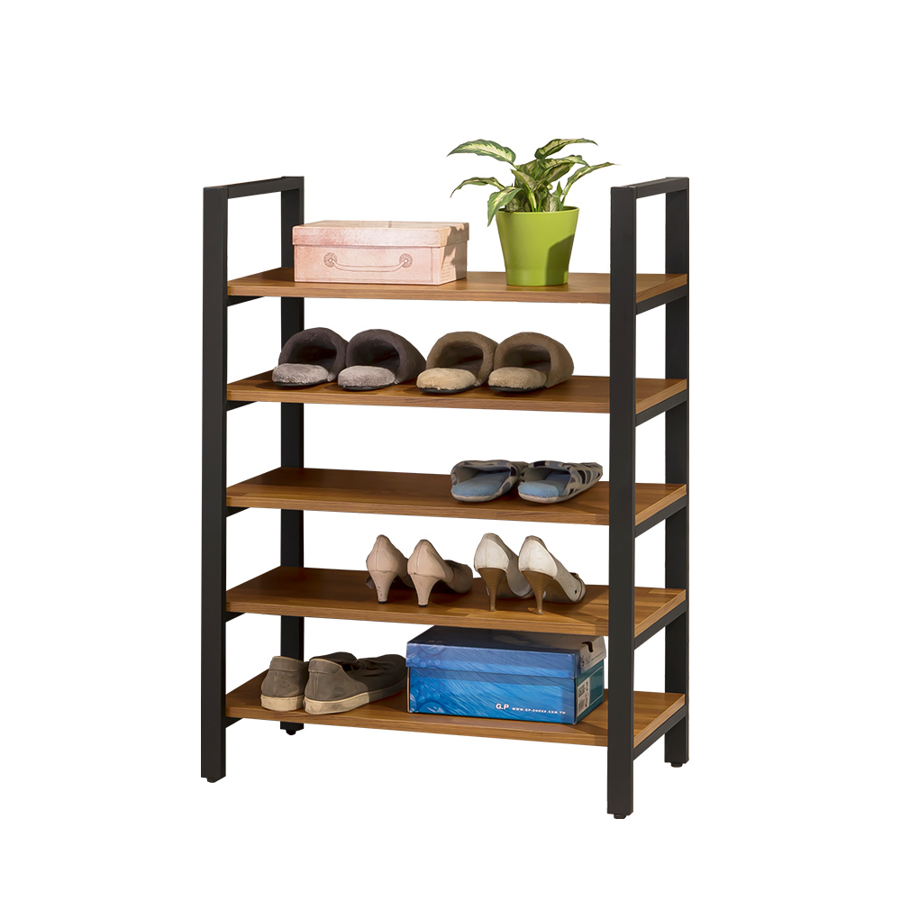 【唯熙傢俱】安迪工業風柚木色2.7尺鞋架, , large