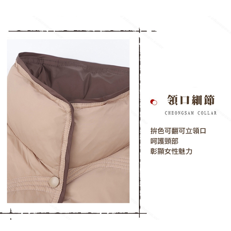 大尺碼-時尚剪裁 長版 羽絨外套-黑/卡其/咖啡-0108612, 51咖啡, large