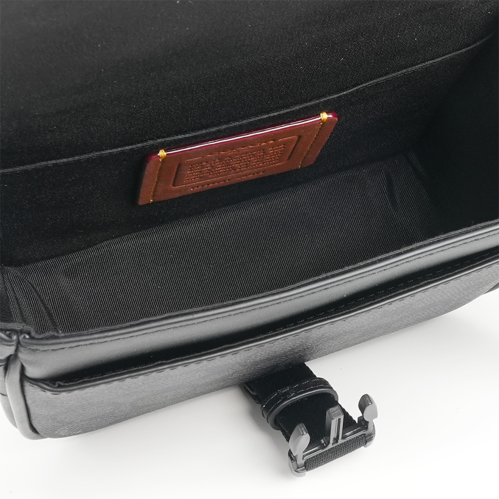 COACH Racer 塗層帆布及小牛皮釦式手提包/斜背包(炭灰色), , large