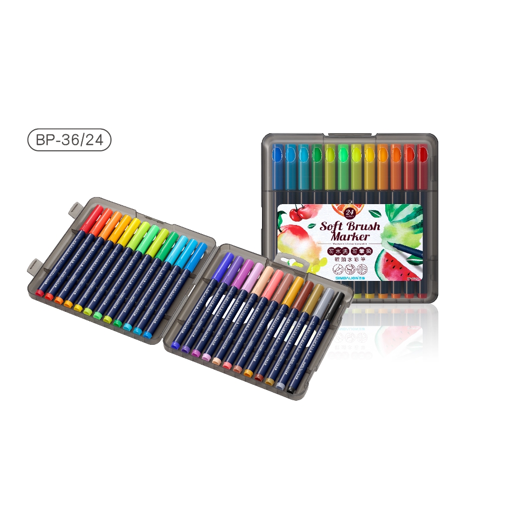 雄獅  可水洗軟頭水彩筆 BP3624色, , large