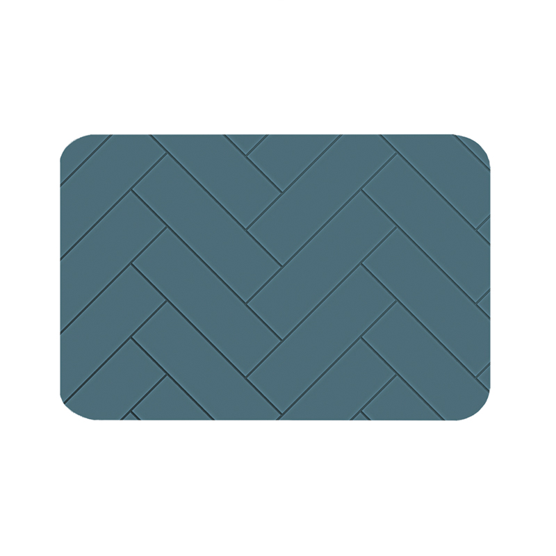 【Monster】 Soft Diatomaceous Earth Absorbent Mat – Slate Pattern Series (60x40cm) – Misty Blue Tide, , large