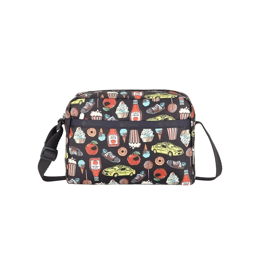|快速出貨|Lesportsac Daniella Crossbody 拉鍊斜背包/ 紐約美食插畫風, , large