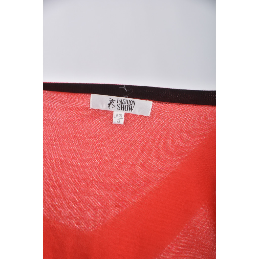 (S) fashion show豹紋兩件式紅色長袖上衣二手衣, , large
