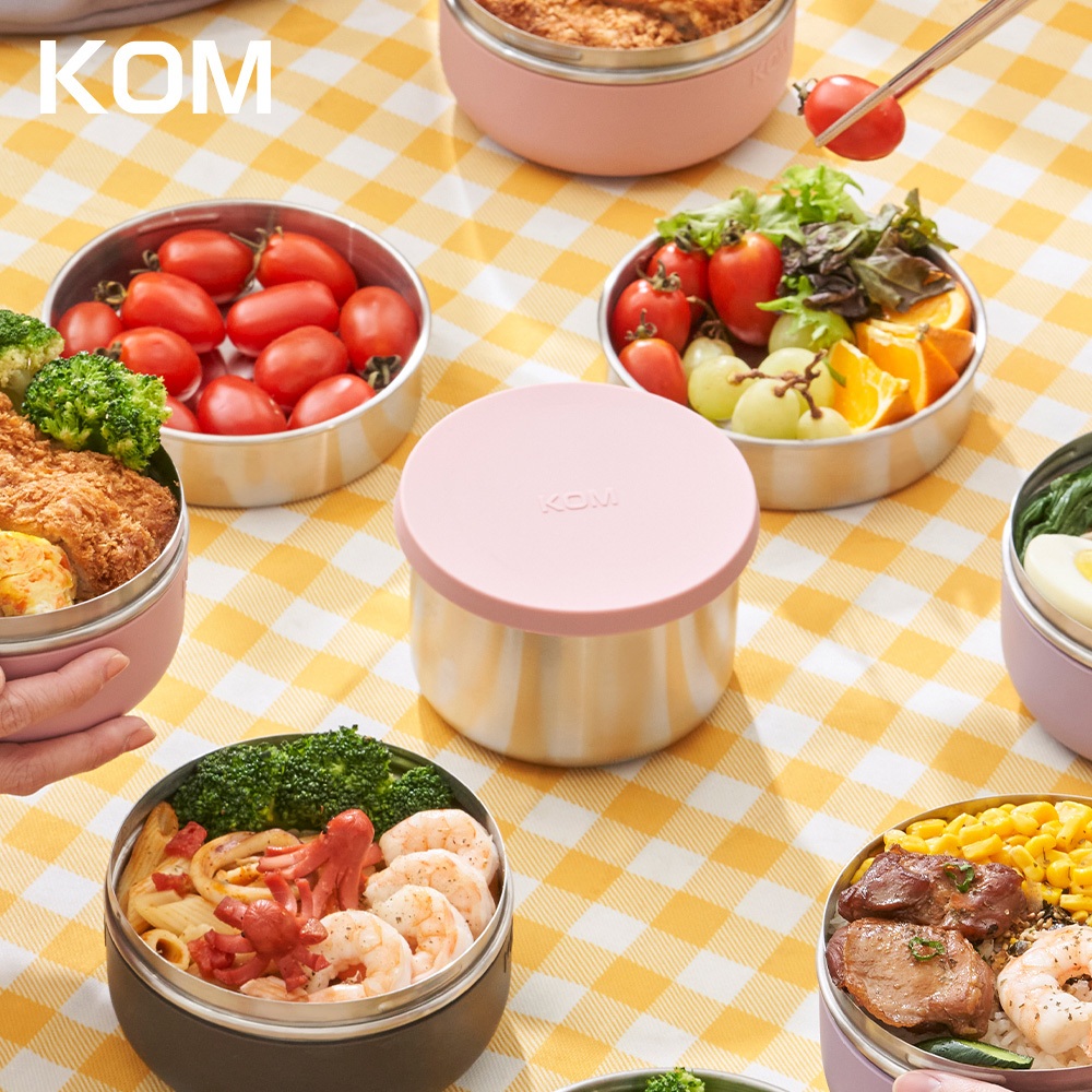 【KOM】一器盒成 可微波矽膠304不鏽鋼便當盒, , large