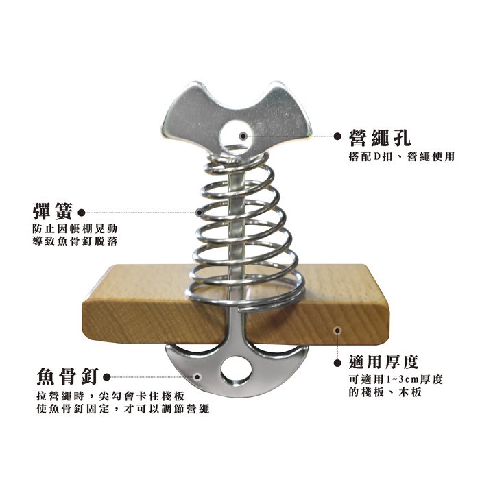 【Treewalker 萊茂】彈簧加長魚骨營釘 (隨機出貨), , large