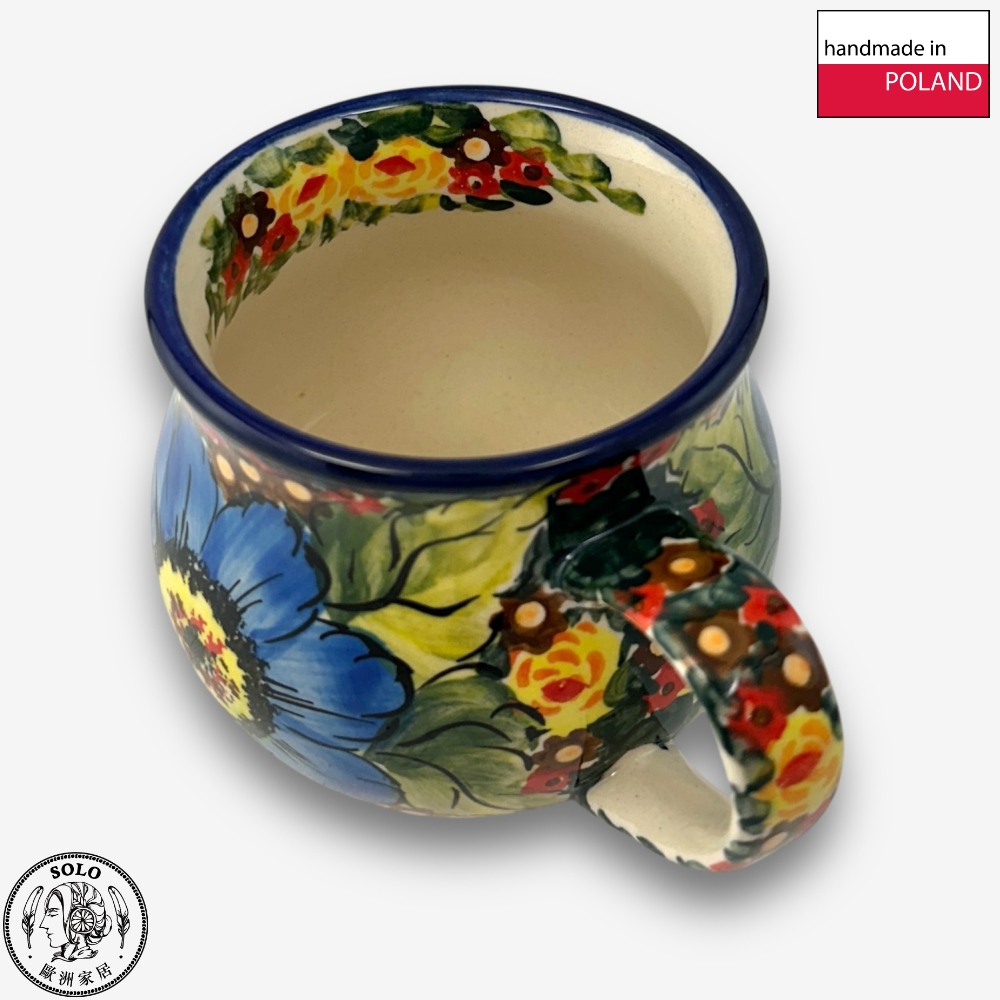 【SOLO Vintage】Cerraf Polish Pottery 350ml Mug Where Flowers Bloom Deeply Series Made in Poland, , large